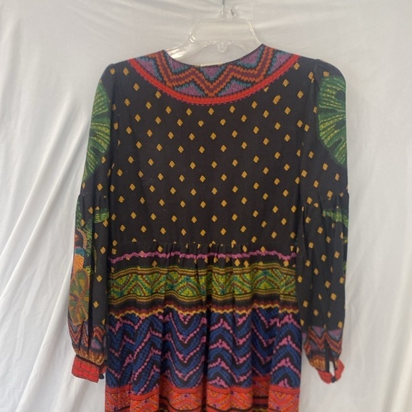 Farm Rio Dress, Large, Black Multi-Color Print sz xs - Picture 7 of 8
